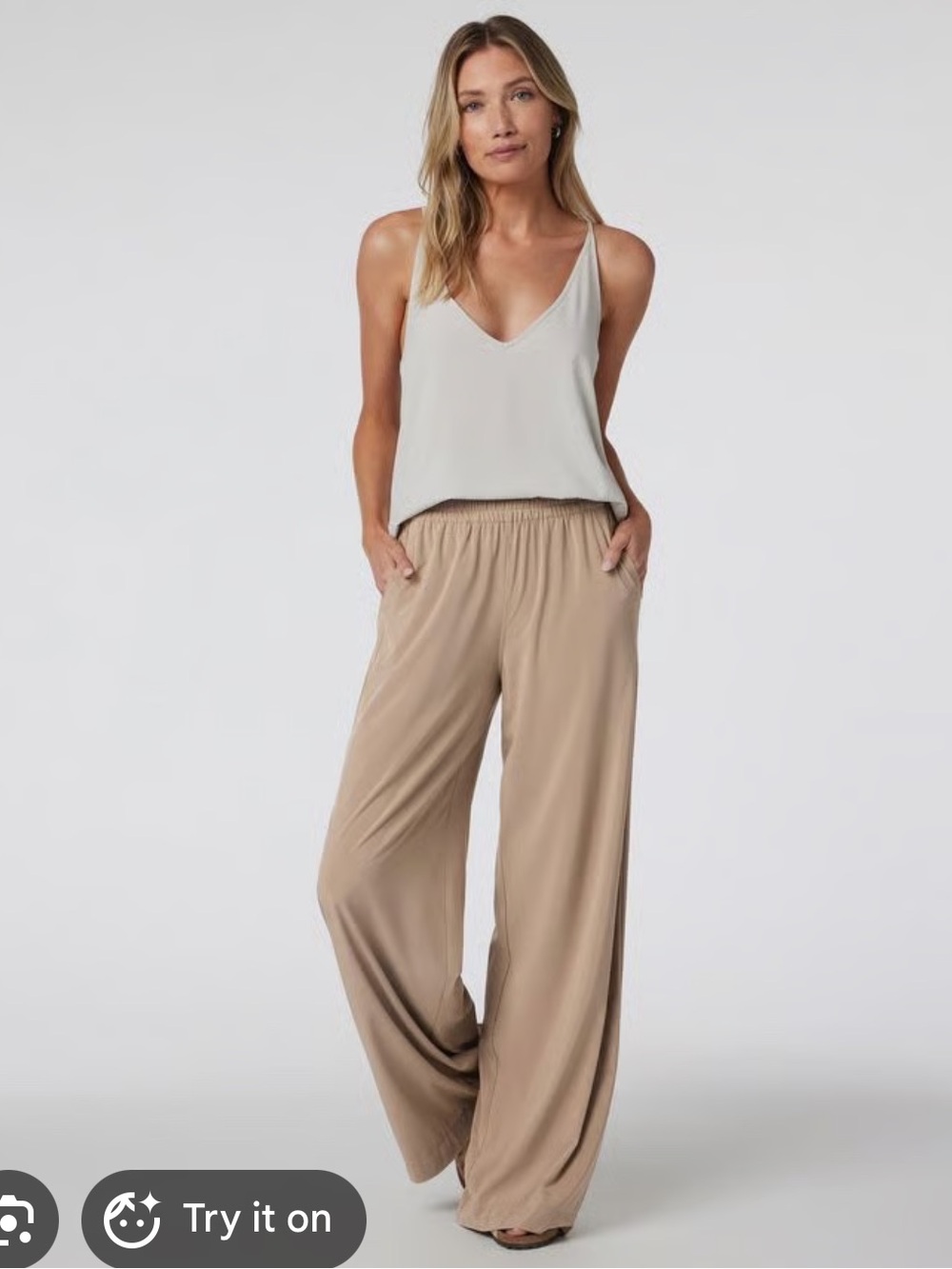 Vuori Wide Leg Pants in Taupe